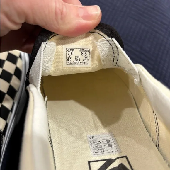 Vans Black and White Checkerboard Slip-Ons platform men’s 7 women’s 8.5 - Picture 6 of 6